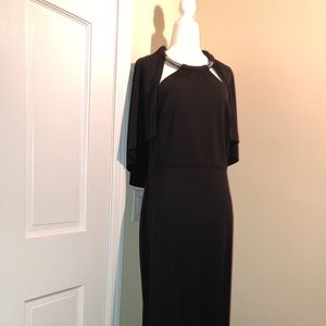 NWT BLACK cape dress
